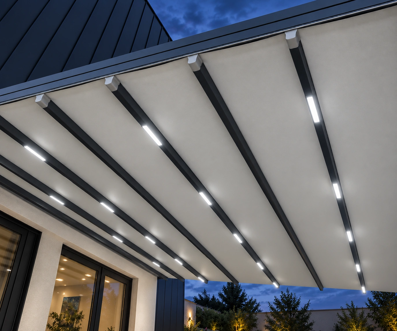 Класическа пергола със студено LED осветление 4500K