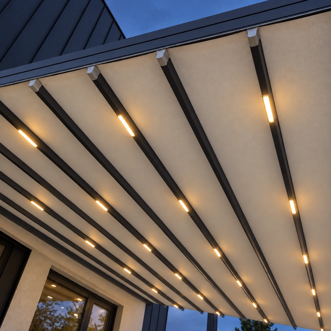 Класическа пергола с топло LED осветление 3500K